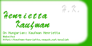 henrietta kaufman business card